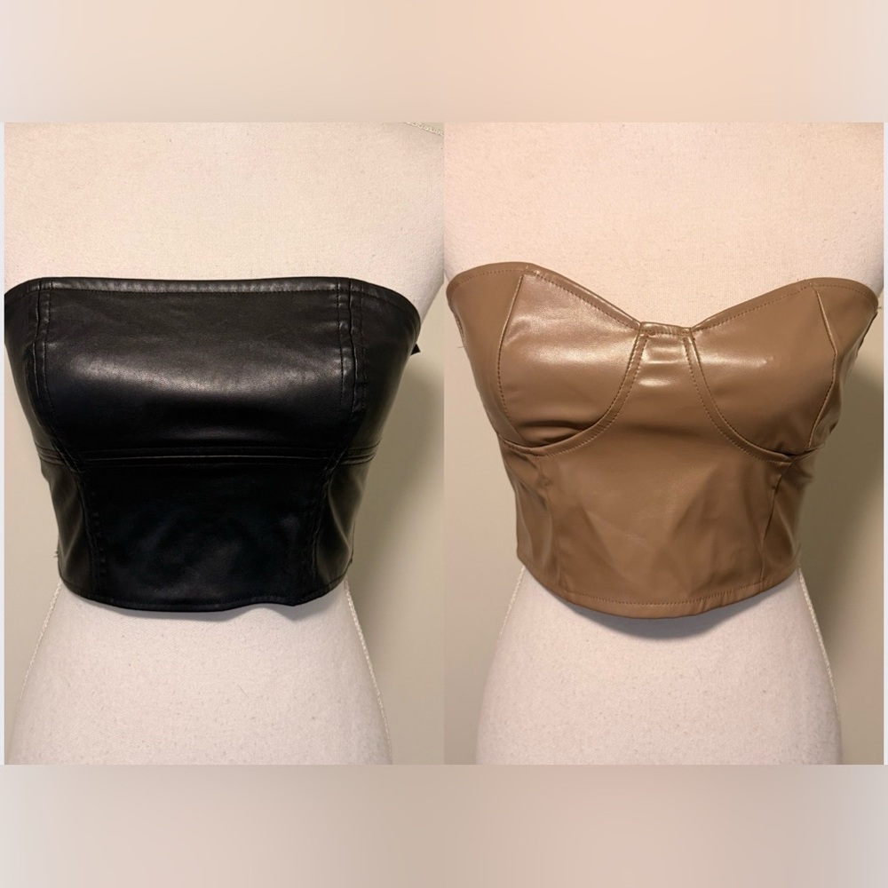 Lot of 2 Shein Leather Corset Tops Size S